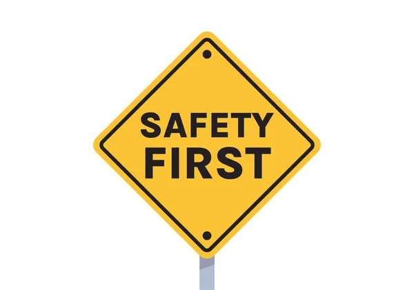 Sicherheit Erstes Zeichen Und Erstes Zeichen Arbeit Sicherheit Vorsicht Arbeitsrisiken — Stockvektor