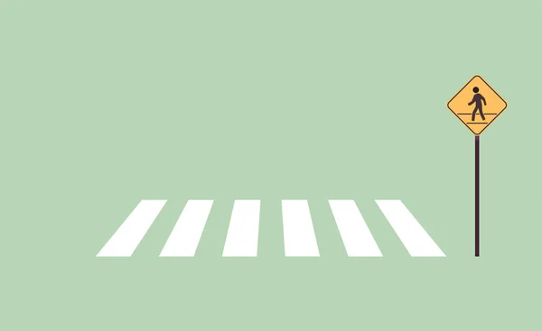 Pedestrian Sign Traffic Road Sign Flat Vector Illustration — Stockvektor