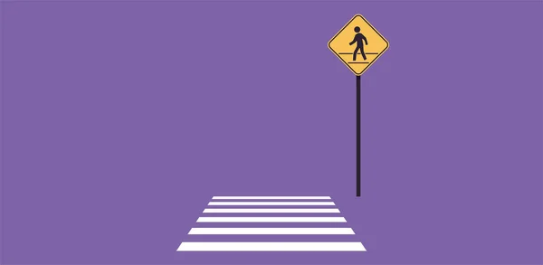 Pedestrian Sign Traffic Road Sign Flat Vector Illustration — Stok Vektör