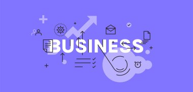 Ticari ilerleme ve mobil web sitesi afişi ince çizgi düz tasarım afişi, konsepti düz vektör illüstrasyonunu düzenlemek, kişiselleştirmek veya yeniden boyutlandırmak kolay.