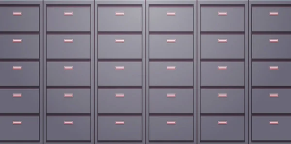 Büroschrank Und Dokumentenarchiv Speicherordner Für Dateien Business Administration Konzept Flache — Stockvektor