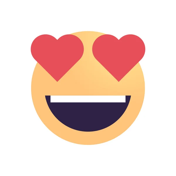 Καρδιά Emoji Και Χαμόγελο Πρόσωπο Για Την Αγάπη Chat Μήνυμα — Διανυσματικό Αρχείο