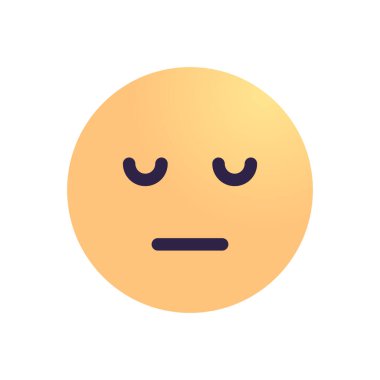 Sarı çizgi film suratı üzgün emoji ve insanların duygu sembolü düz vektör çizimi.