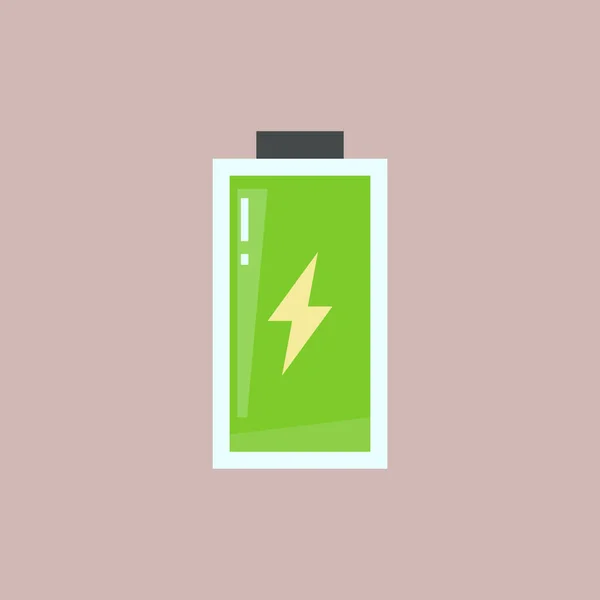 バッテリー充電インジケータと電話充電パワーバッテリーフラットベクトルイラスト — ストックベクタ