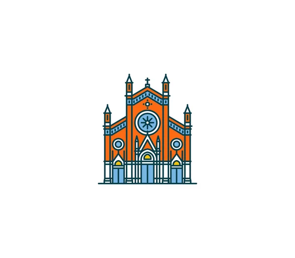 Church of St. Anthony of Padua and city landmark tourist attraction illustration.