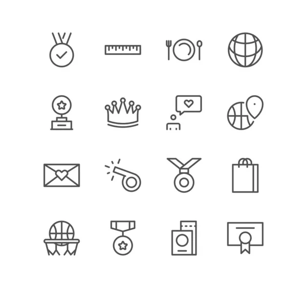 Conjunto Iconos Estilo Vida Entretenimiento Mundo Baloncesto Sobre Victoria Pasaporte — Vector de stock