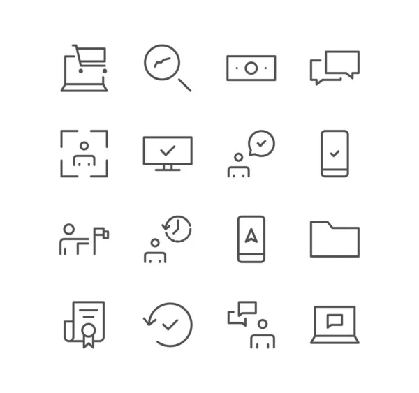 Set Von Icons Für Unternehmen Und Digitales Marketing Laptop Zielgruppe — Stockvektor