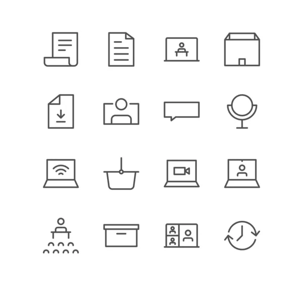 Set Von Geschäfts Und Kommunikationssymbolen Papier Chatblase Zeit Download Präsentation — Stockvektor