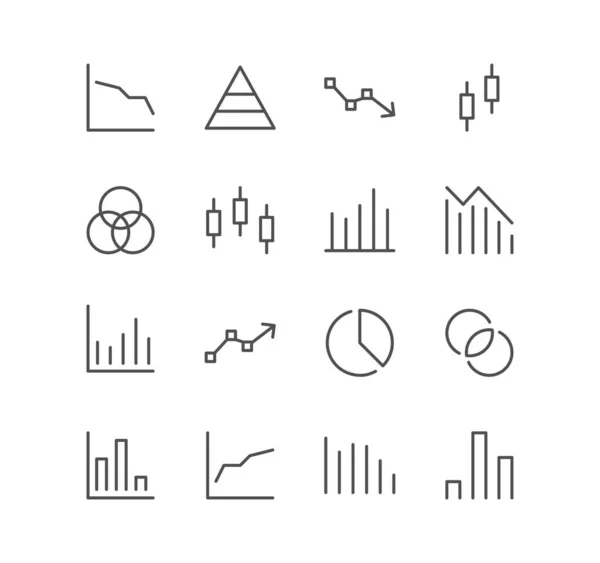 Conjunto Iconos Finanzas Gráficos Gráficos Diagramas Flechas Vectores Crecimiento Variedades — Vector de stock