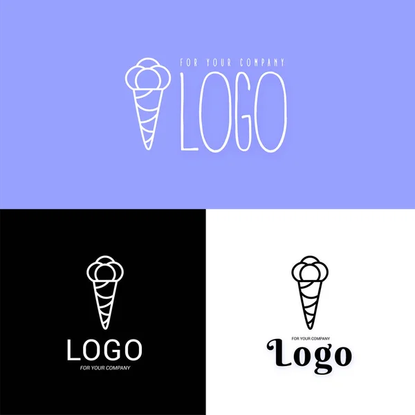Логотип Мороженого Свитс Иконка Мороженое Линии Изображения Компании Веб Дизайн — стоковый вектор