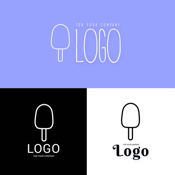 Eis Logo Süßigkeiten Icon Eiscreme Linie Bild Web Design Firma — Stockvektor