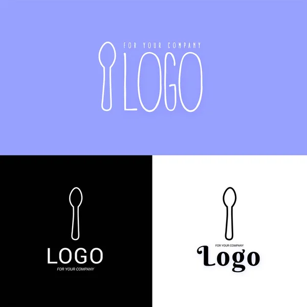 Ложки Иконки Кухонной Утвари Логотип Ложки Логотип Веб Дизайна Компании — стоковый вектор