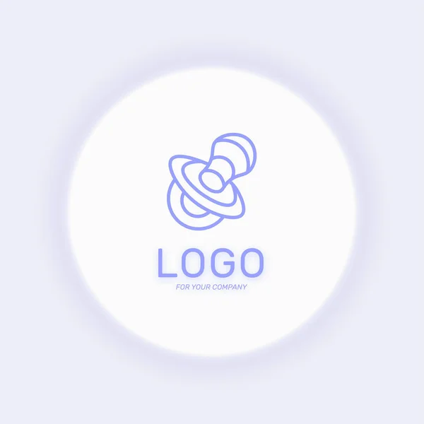 Dudlík Ikony Péče Dítě Logo Dudlík Logotyp Pro Web Design — Stockový vektor