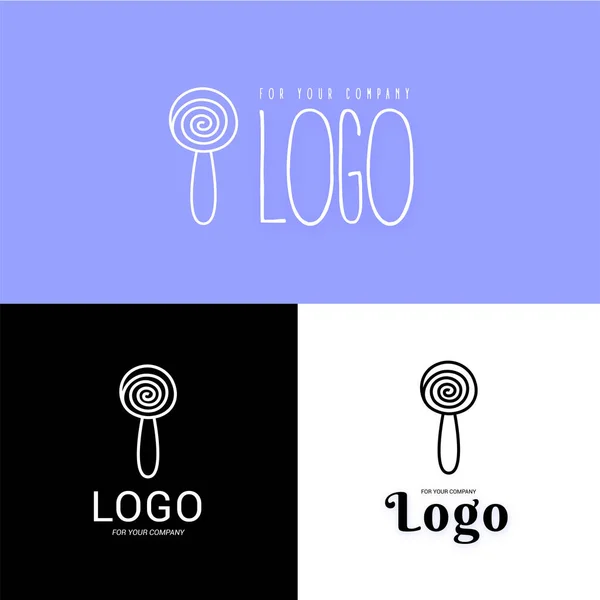 Lollipop Иконы Сладости Логотип Lollipop Логотип Веб Дизайна Компании Изолированные — стоковый вектор