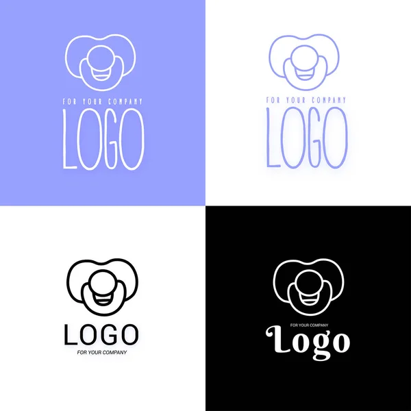Schnuller Symbole Babypflege Logo Schnuller Schriftzug Für Web Design Oder — Stockvektor