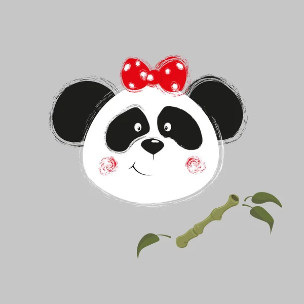 Panda Gezicht Cartoon Illustratie Mult — Stockvector