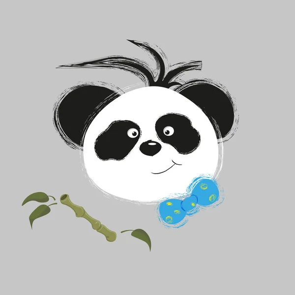 Panda Visage Dessin Animé Illustration Mult — Image vectorielle