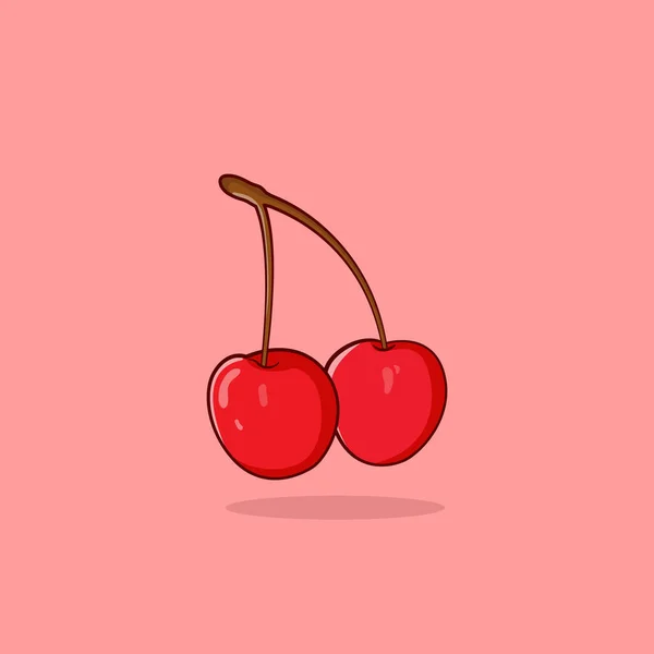 Cherry Fruit Icon Red — Stock Vector