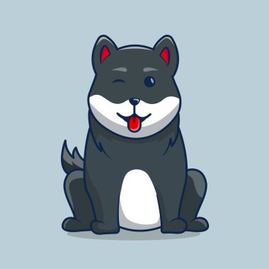 Şirin bulldog oturuyor. Premium hayvan vektör koleksiyonu