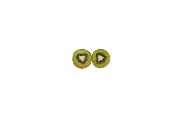 Ripe Kiwi Fruit Half Kiwi Fruit Isolated White Background — Stock Photo, Image