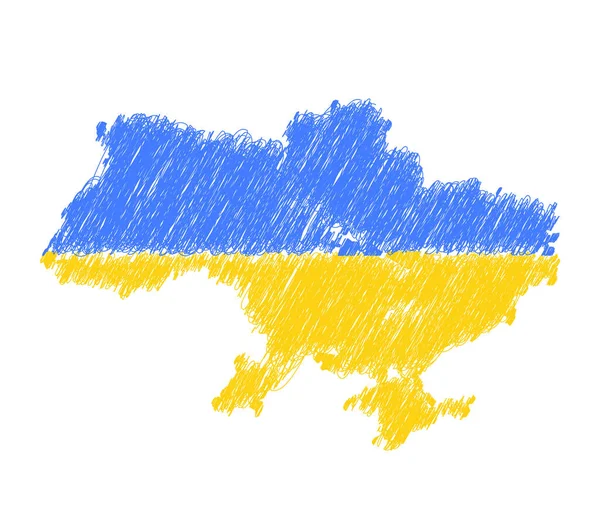 Flag of Ukraine in the form of strokes of the handle of yellow and blue colors — Stockvektor