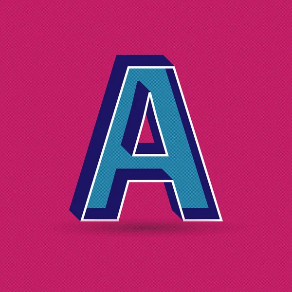 文字3Dアルファベット レトロなフォント ベクターイラスト — ストックベクタ