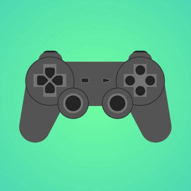 PC ve Konsol için modern kablosuz oyun denetleyicisi modelleme için beyaz gri siyah ile veya düz tasarım vektör web sitesi