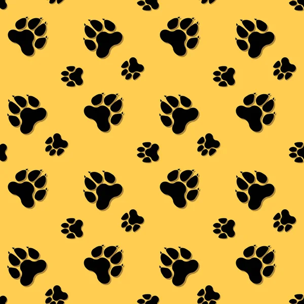 Köpek pençe parça. Pençe ayak izi kesintisiz hayvan deseni. Vektör çizim.