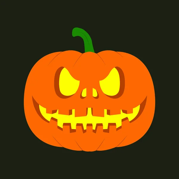 Icône Citrouille Halloween Vecteur Symbole Automne Design Plat Citrouille Effrayant — Image vectorielle