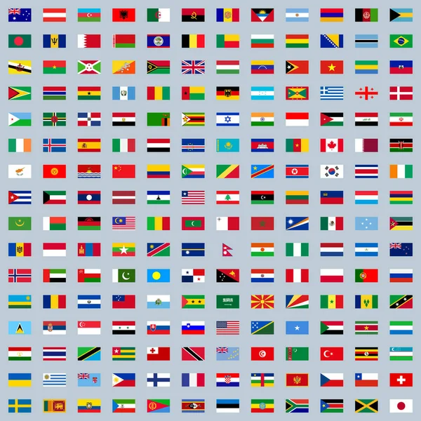 Vector Icons All National Flags Countries World — Stock Vector