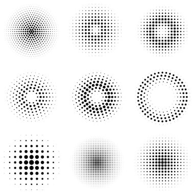 Yarım tonluk daire küre nokta küre. Logo amblem tasarımı element vektör çizimi.