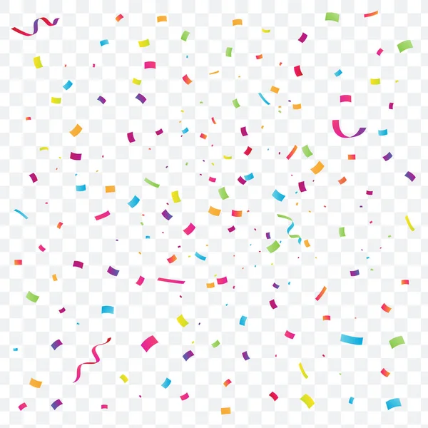 Feestelijke Achtergrond Met Kleurrijke Vallende Confetti Vector Illustratie — Stockvector