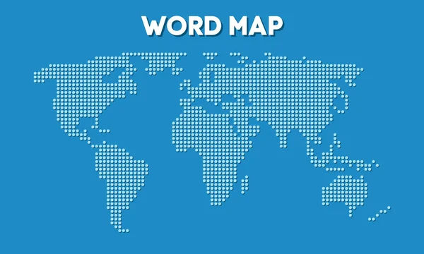 World Map Light Blue Dot Circle Vector Background Illustration Material — Stock vektor