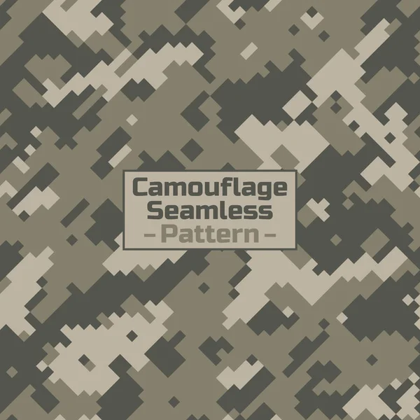 Pixel Wave Sand Brown Camouflage Seamless Digital Camo Pattern Military — Stock Vector