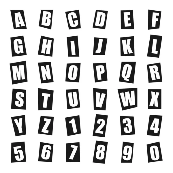 Vector Letters Alphabet Cut Out Die Numbers — Archivo Imágenes Vectoriales