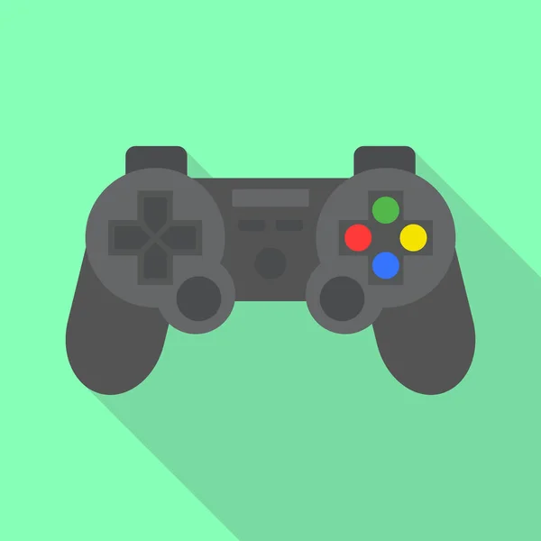 Gray Game Joystick Icon Flat Illustration Black Game Joystick Vector — Stockvektor