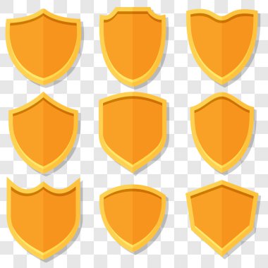 Turuncu vektör kalkanlarını gölgeli 3 boyutlu olarak ayarla.