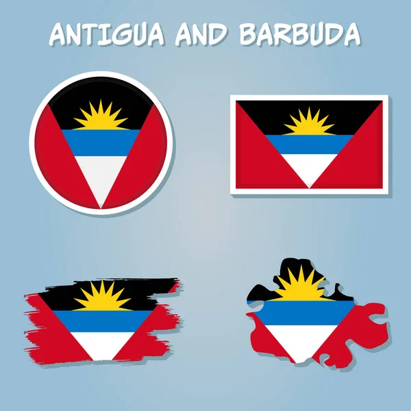 Wektor Ilustracja Flagi Antigua Barbuda Izolowane Jasnoniebieskim Tle — Wektor stockowy