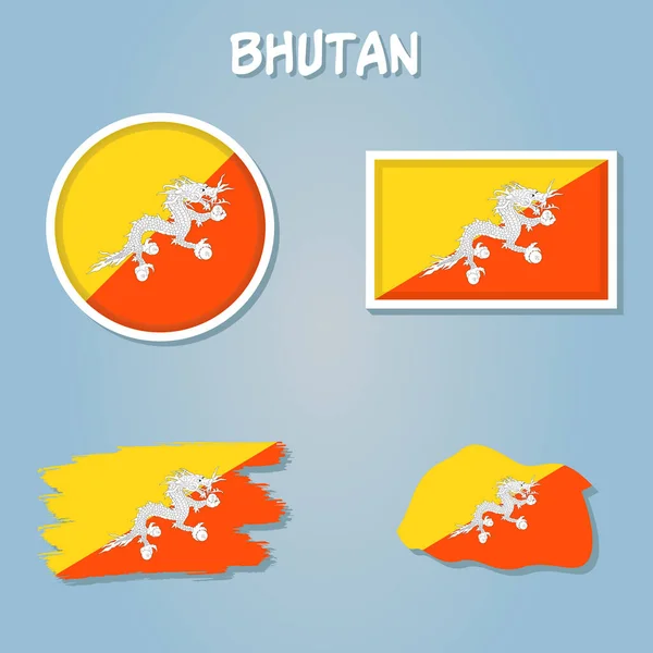 Królestwo Bhutanu Mapa Wektor Sylwetka Ilustracja — Wektor stockowy