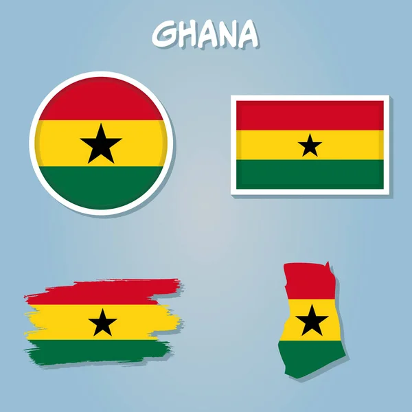 Quot Ghana Quot Colo和 Quot Ghana Quot 地图的 Quot Ghana独立日 — 图库矢量图片
