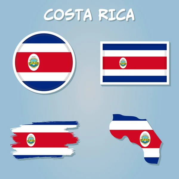 Mapa Vectorial Costa Rica Con Regiones Escudo Armas Ubicación Mapa — Vector de stock