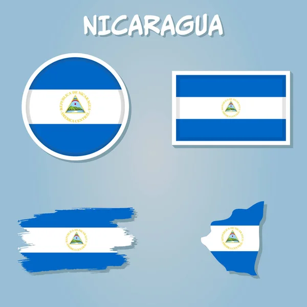 蓝色背景下尼加拉瓜的圆环旗矢量 — 图库矢量图片