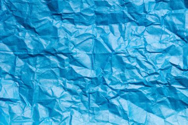 Buruşuk mavi ofis kağıdı, arka plan dokusu.