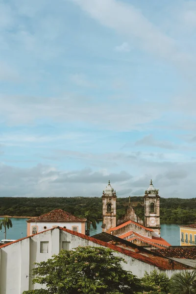 Historical Colonial Church City Penedo Blue River Forest Background —  Fotos de Stock