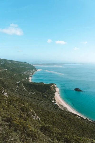 Portekiz Deki Arrabida Dağlarının Havadan Görünüşü — Stok fotoğraf