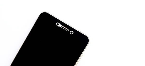 Schwarzer Bildschirm Des Smartphone Geräts Mit Weißem Hintergrund Geeignet Für — Stockfoto