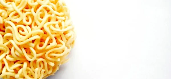 Fideos Instantáneos Sin Cocer Con Espacio Negativo Aislado Sobre Fondo —  Fotos de Stock