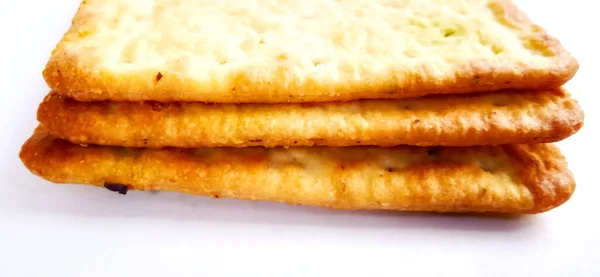 Zuckerfreie Und Pflanzlich Gesunde Cracker Keksscheiben Auf Dem Grauweißen Studiohintergrund — Stockfoto