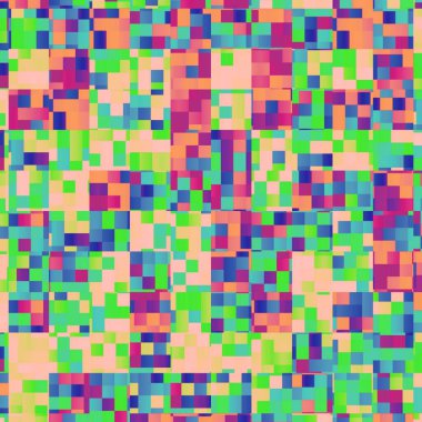 Renkli modern, güzel ve pikselli, mozaik veya kare nokta desenli fütüristik arkaplan.