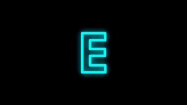 The colorful alphabet cartoon animation with glowing shadow effect of alphabet letter, isolated on the dark background. Alphabet cartoon footage illustration design.
